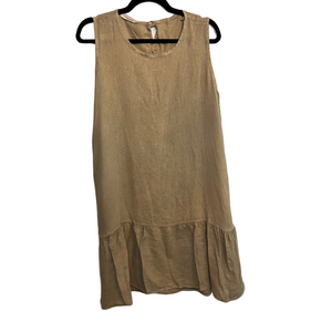 Francesca Bettini Beige Linen Sleeveless Italy Dress – Size XS